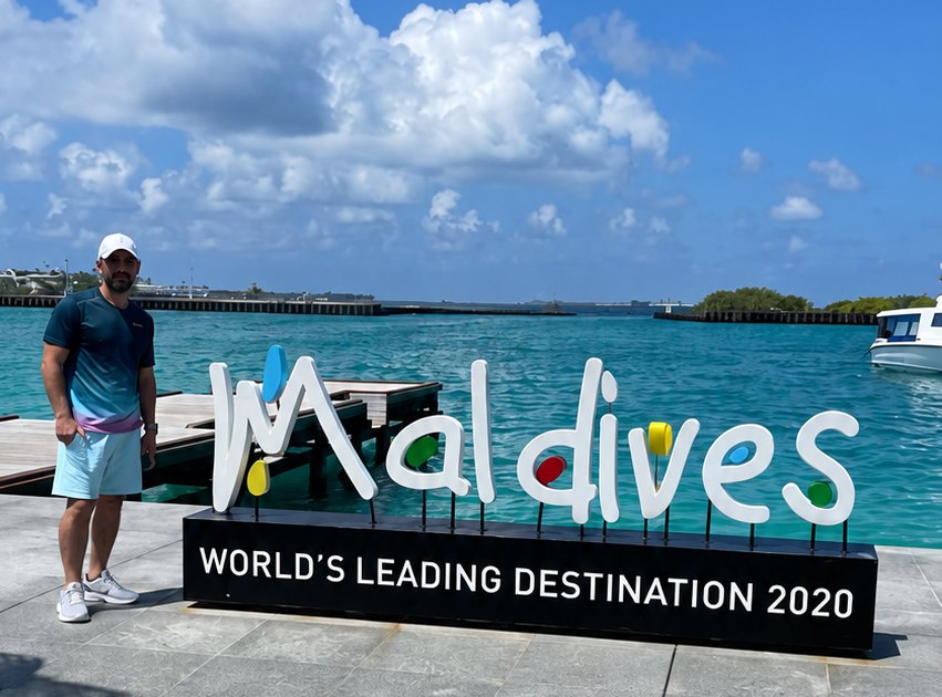 Dr. Ahmed Jeha, Founder of TRAVEL WORLD, on site in the Maldives